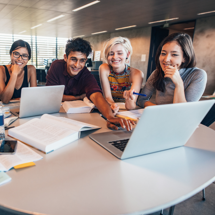 Group of university students