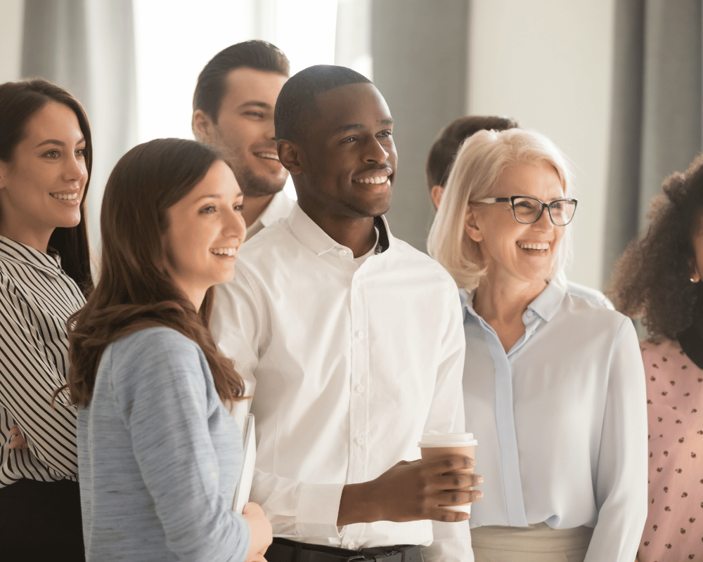 Happy group of employees