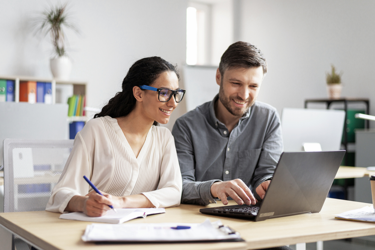 Managers at workplace with computer