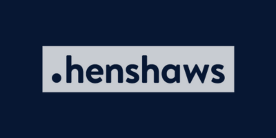 Henshaws White Logo + Dark Background